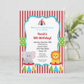 Circus Karneval Große Einladung zum Geburtstag (Stehend Vorderseite)