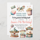 Circus Karneval Karussell Festival Partys Geburtst Einladung (Vorne/Hinten)