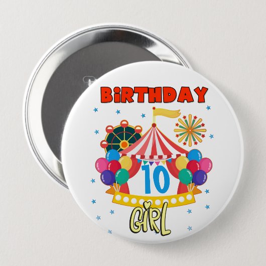 Circus Karneval Party Girl Button (Vorne & Hinten)