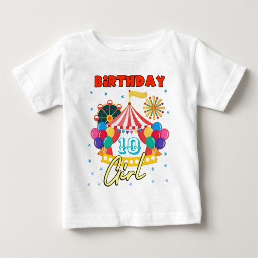 Circus Karneval Party Girl Theme Custom Baby T-shirt (Vorderseite)