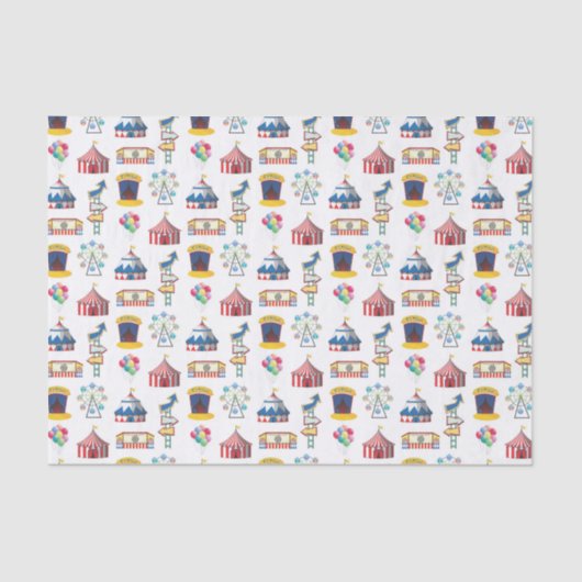 Circus Karneval-Symbol-Muster Seidenpapier (Vorderseite)