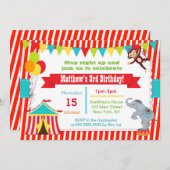 Circus Karneval Ticket Geburtstagsparty Einladunge Einladung (Vorne/Hinten)