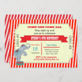 Circus Karneval Ticket Geburtstagsparty Einladunge Einladung (Vorne/Hinten)