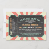 Circus Karneval Ticket Kinderdusche Einladung (Vorderseite)