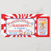 Circus Karneval Ticket zum Geburtstag Einladung (Vorne/Hinten)