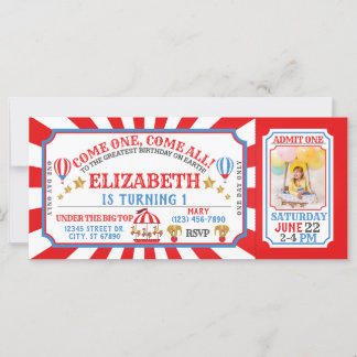 Circus Karneval Ticket zum Geburtstag Einladung