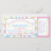 Circus Karneval Ticket zum Geburtstag Einladung (Vorderseite)