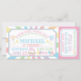 Circus Karneval Ticket zum Geburtstag Einladung