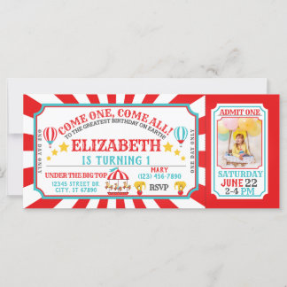 Circus Karneval Ticket zum Geburtstag Einladung