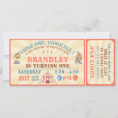 Circus Karneval Ticket zum Geburtstag Einladung (Vorderseite)