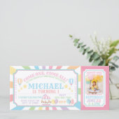 Circus Karneval Ticket zum Geburtstag Einladung (Stehend Vorderseite)