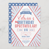 Circus Karneval Typografisch Geburtstag Spektakulä Einladung (Vorne/Hinten)