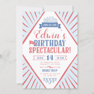 Circus Karneval Typografisch Geburtstag Spektakulä Einladung