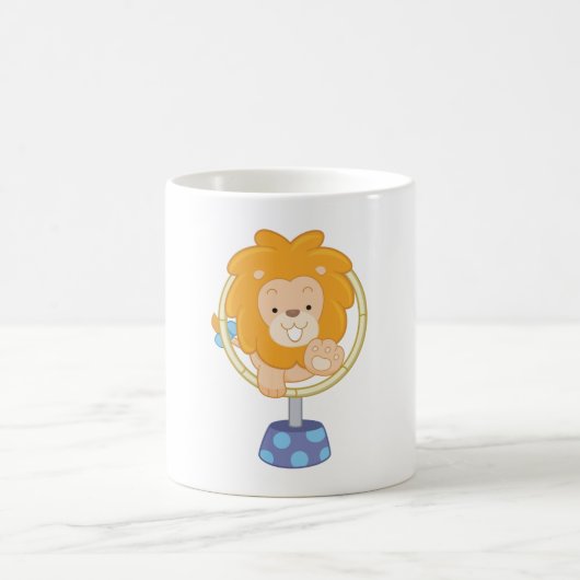 Circus Lion springt durch einen Hoop Kaffeetasse (Mittel)