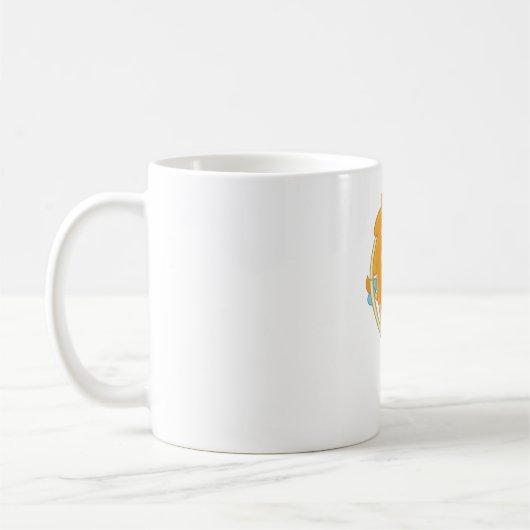 Circus Lion springt durch einen Hoop Kaffeetasse (Links)