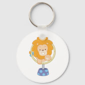 Circus Lion springt durch einen Hoop Schlüsselanhänger (Rückseite)