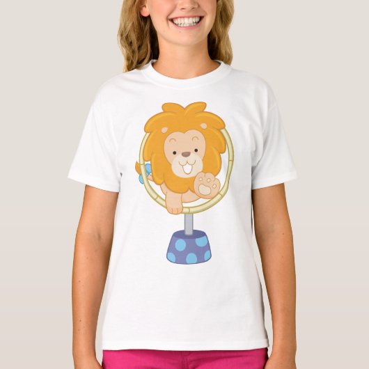 Circus Lion springt durch einen Hoop T-Shirt (Vorderseite)