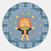 Circus Lion Student Blue Reward Sticker (Vorderseite)