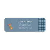 Circus Monkey Blue Return Address Label (Vorne)