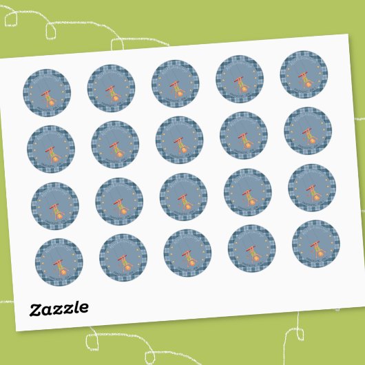 Circus Monkey Student Blue Reward Sticker