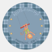 Circus Monkey Student Blue Reward Sticker (Vorderseite)