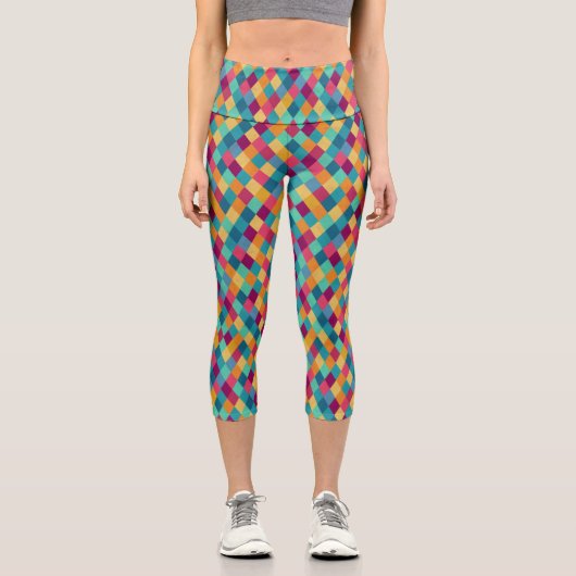 Circus Multicolor Rhombusse Capri Leggings (Vorderseite)