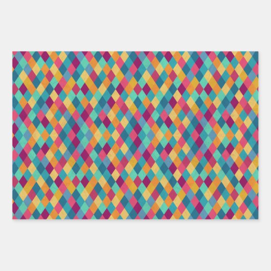 Circus Multicolor Rhombusse Geschenkpapier Set (Vorderseite 3)