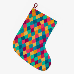 Circus Multicolor Rhombusse Großer Weihnachtsstrumpf