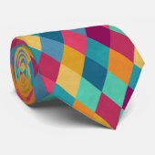 Circus Multicolor Rhombusse Krawatte (Gerollt)