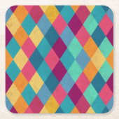 Circus Multicolor Rhombusse Rechteckiger Pappuntersetzer (Vorderseite)