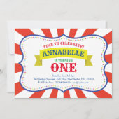 Circus Niedlich 1. Geburtstag Einladungen (Vorderseite)