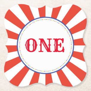 Circus Niedlich Colorful 1. Geburtstag Party Thema Untersetzer