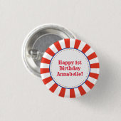 Circus Niedlich Kidds Geburtstagsparty Vintag Button (Vorne & Hinten)