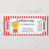 Circus Novelty Ticket Personalisiert Einladung (Vorderseite)