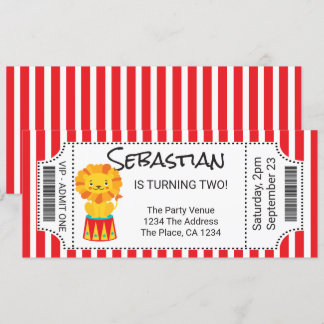 Circus Novelty Ticket Personalisiert Einladung