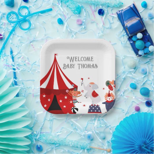 Circus oder Carnival Baby Dusche Pappteller (Party)