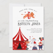 Circus oder Carnival Themed Baby Dusche Einladung (Vorderseite)