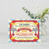 Circus oder Karneval Ticket Kinderdusche Einladung (Stehend Vorderseite)