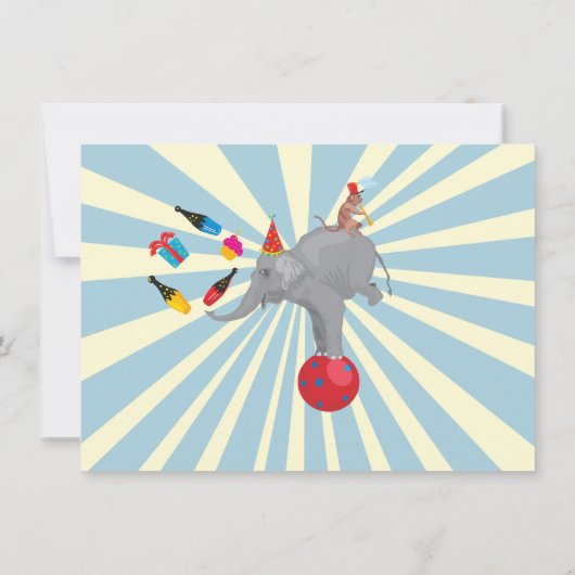 Circus oder Karneval Ticket Kinderdusche Einladung (Rückseite)