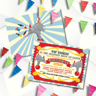 Circus oder Karneval Ticket zum Geburtstag Einladu Einladung