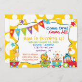 Circus Party Custom Birthday Einladung (Vorne/Hinten)