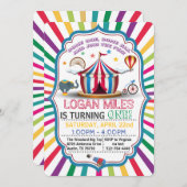 CIRCUS-PARTY EINLADUNG FÜR BOYEN (Vorne/Hinten)