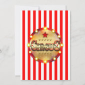 Circus Party Event Red White Gold Streifen Einladung (Rückseite)