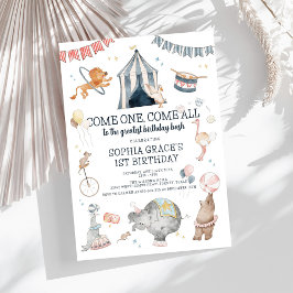 Circus Party Karneval Thema 1. Geburtstag Einladung