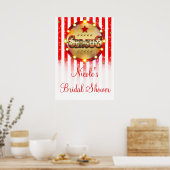 Circus Party Red White Gold Banner Poster (Küche)