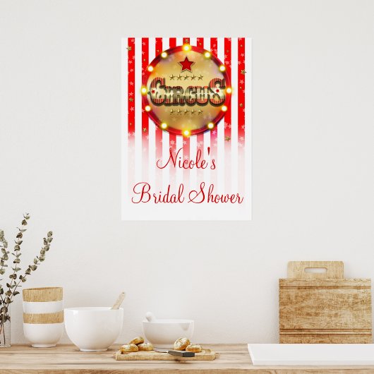 Circus Party Red White Gold Banner Poster (Küche)