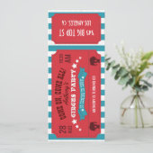 Circus Party Ticket Kindergeburtstag Party Foto hi Einladung (Stehend Vorderseite)