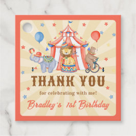 Circus Party Tiere Karneval Geburtstag Vielen Dank Geschenkanhänger