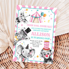 Circus Party Tiere Karneval Party Erstgeburt Einladung