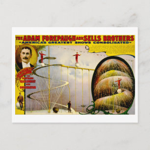 Circus Performance Vintag 1899 Poster Postkarte